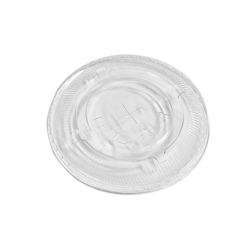 Flat lid for PET plastic cups