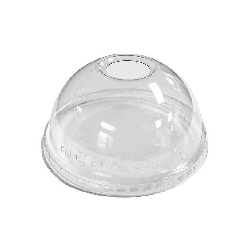PET Dome Lid for 12-24oz Clear Cups (With Hole) - HotShot Coffee ...