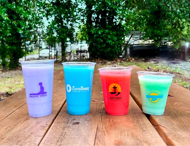 Cold cups printed with logos