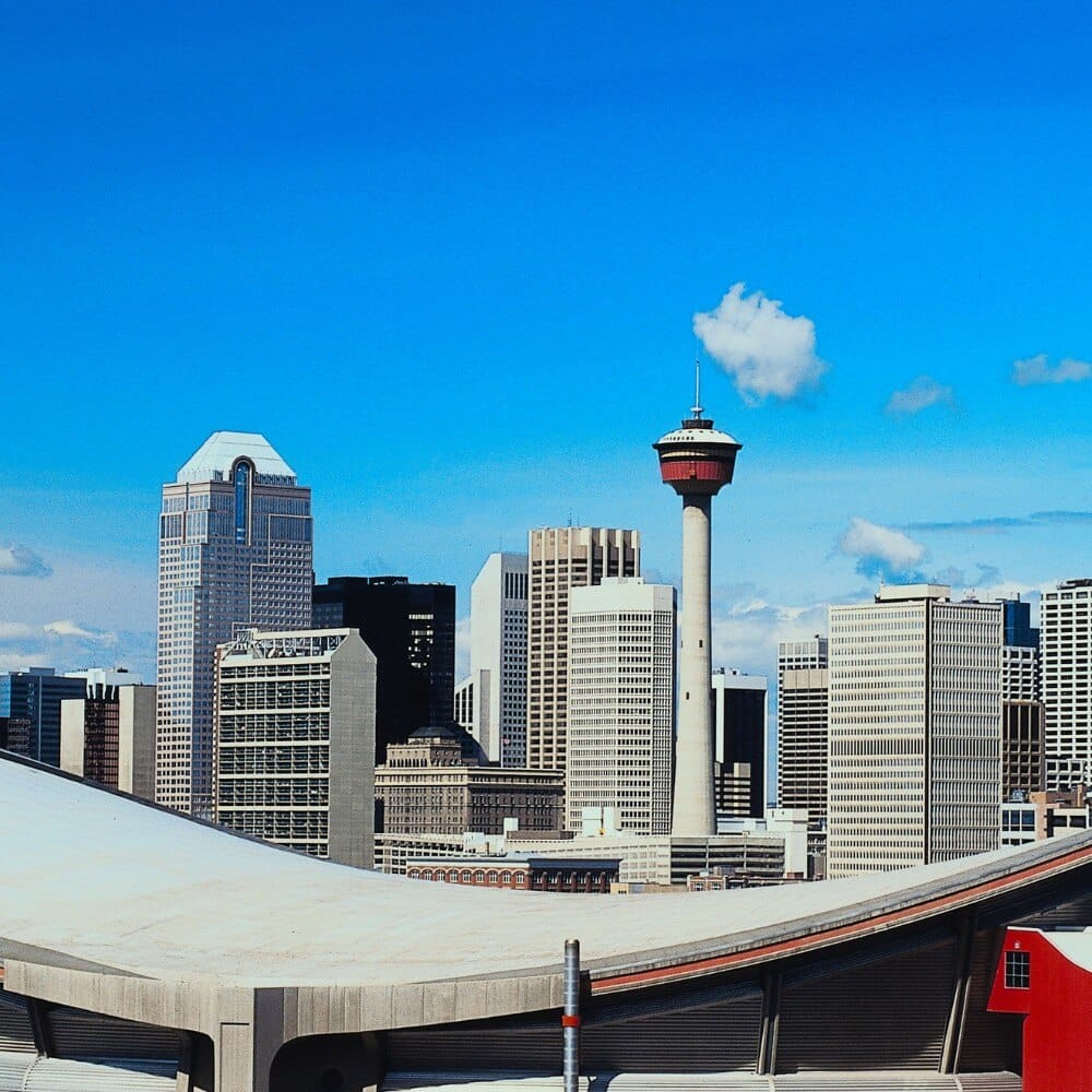 Calgary skyline representing custom beverage packaging supply for cafés and takeaway beverage businesses
